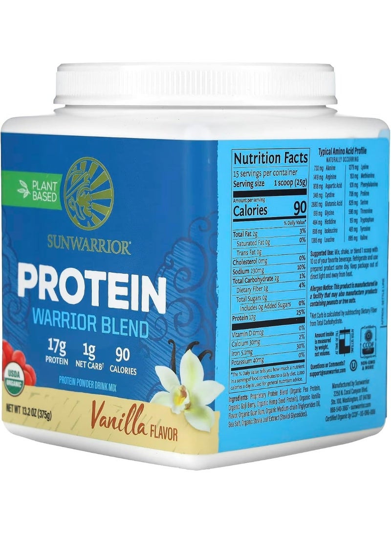 صن واريور مسحوق بروتين نباتي عضوي عالي الأداء ومناسب لنظام كيتو من Sunwarrior Blend بنكهة الفانيليا 375 جرام - Image 2